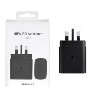 شارژر دیواری سه پین PD و فست تک پورت Samsung Type-C مدل TA845 45W - مشکی (گارانتی شش ماهه AZR)