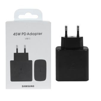 شارژر دیواری دو پین PD و فست تک پورت Samsung Type-C مدل TA845 45W - مشکی (گارانتی شش ماهه AZR)