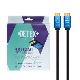 کابل 5 متری DETEX+ HDMI 4K - مشکی