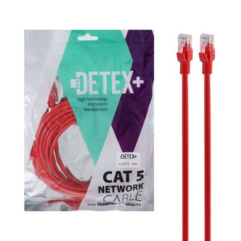 کابل شبکه 5 متری DETEX+ Cat5
