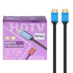کابل 10 متری DETEX+ HDTV 4K - مشکی (پک ضعیف)