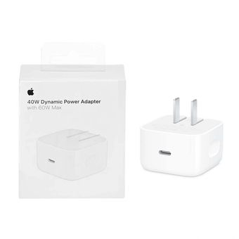 شارژر دیواری سه پین Apple مدل MGTV4ZP/A A3353 40W With 60W Max - سفید - اصل kZN - Hong Kong (گارانتی شش ماهه Kezen)
