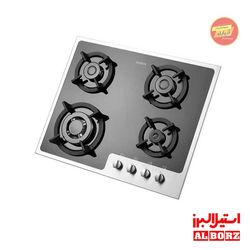 اجاق گاز 4 شعله شیشه ای ایرانی  G4652is استیل البرز