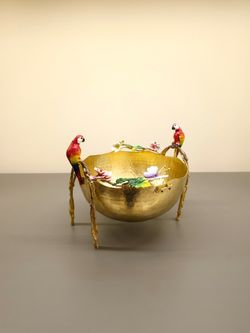 آجیل خوری برنجی | مدل ماه دیس طوطی کد 2
