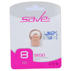 فلش مموری Save it USB2.0 مدل Sego ظرفیت 8GB - رزگلد (گارانتی مادام العمر آی تین)