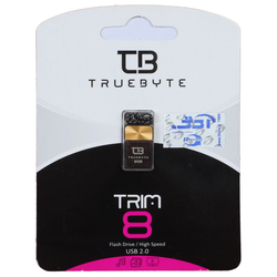 فلش مموری TRUEBYTE USB2.0 مدل TRIM ظرفیت 8GB - مشکی طلایی (گارانتی مادام العمر شرکت آی تین)