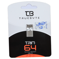 فلش مموری TRUEBYTE USB2.0 مدل TRIM ظرفیت 64GB - نقره ای (گارانتی مادام العمر شرکت آی تین)