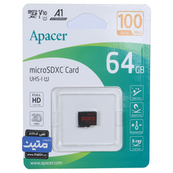 کارت حافظه Apacer MicroSDXC Class 10 U1 ظرفیت 64GB - مشکی (گارانتی متین)