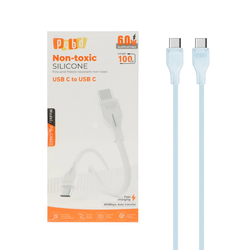 کابل شارژ فست pqbd Type-C To Type-C مدل PQ-C04CC 60W - آبی روشن