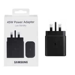 شارژر دیواری سه پین PD و فست تک پورت 45W Samsung Type-C مدل EP-TA845 Low Standby - مشکی