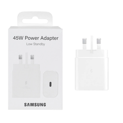 شارژر دیواری سه پین PD و فست تک پورت 45W Samsung Type-C مدل EP-TA845 Low Standby - سفید