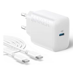 شارژر 20وات انکر مدل B2347 به همراه کابل Type-C (دو شاخه EU)