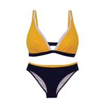 مایو بیکینی برند کاپشی cupshe مدل اسپرت زرد سرمه ای