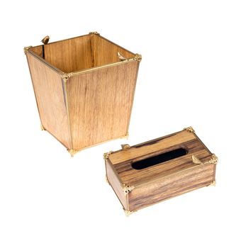 ست سطل و جای دستمال گلدکیش مدل گلدن برد کدGK829601-02