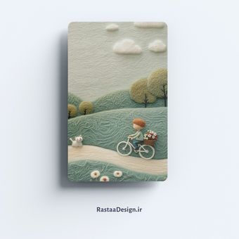 استیکر کارت بانکی طرح دوچرخه سوار سه‌ بعدی - رستا دیزاین