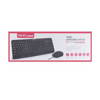کیبورد و ماوس باسیم TSCO مدل TKM 8052 - مشکی (به همراه 14 کلید مولتی مدیا )