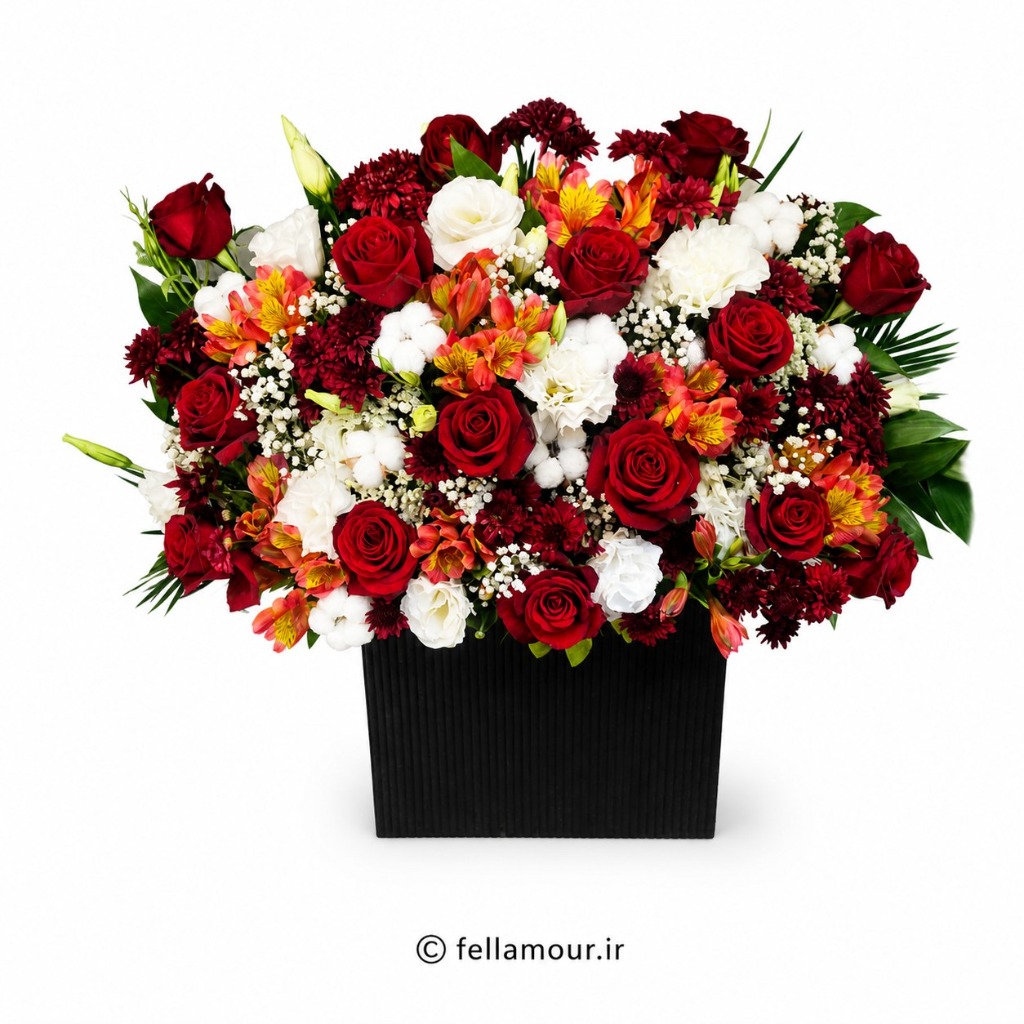 باکس گل رز و پنبه مدل کلاسیک 1