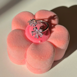 انگشتر شکوفه ادا صورتی استیل و رنگ ثابت