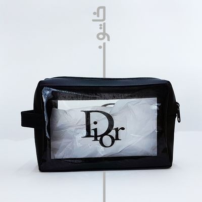 کیف آرایشی مدل washbag طرح دیور قابل شست و شو و رنگ بندی عالی (بسته 12 عددی)