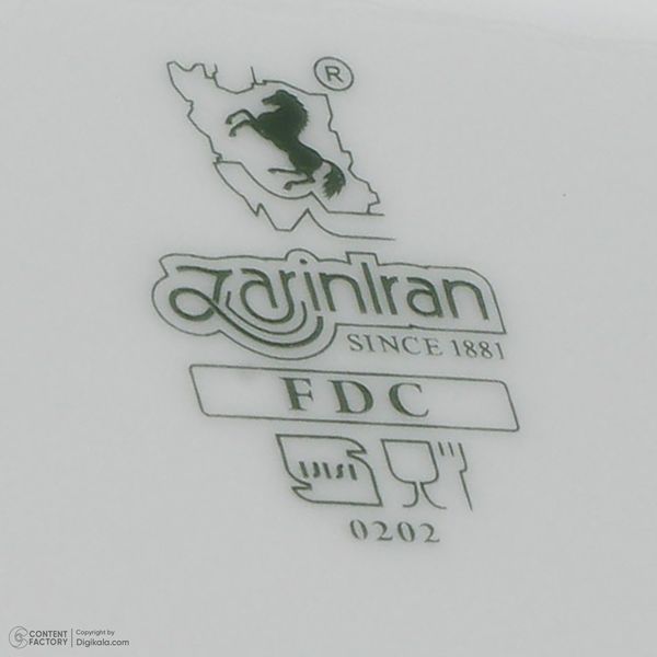 سرویس غذاخوری 28 پارچه چینی زرین ایران سری رادیانس مدل White 2 درجه عالی