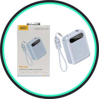 پاوربانک فست شارژ QCY 10000mAh مدل PB10D 22.5W - آبی (گارانت...