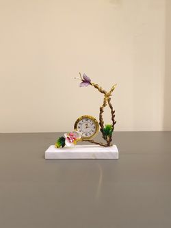 ساعت  رومیزی برنجی | مدل پایه سنگی کد 1