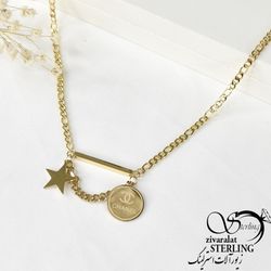 گردنبند زنانه طرح طلا مدل پلاک ستاره کد 4844