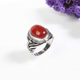 انگشتر نقره مردانه با سنگ عقیق اصل کد 4883