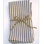 دستمال آشپزخانه دستباف ریسما طرح ساده زمینه کرم با خطوط سورمه ای - شماره 49/01