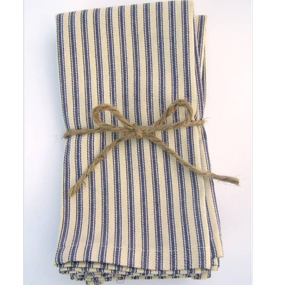 دستمال آشپزخانه دستباف ریسما طرح ساده زمینه کرم با خطوط سورمه ای - شماره 49/01