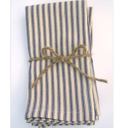 دستمال آشپزخانه دستباف ریسما طرح ساده زمینه کرم با خطوط سورمه ای - شماره 49/01