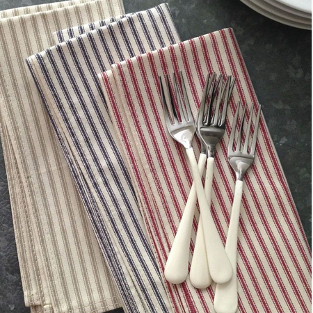 دستمال آشپزخانه دستباف ریسما طرح ساده زمینه سفید در سه رنگ بندی زیبا - شماره 49/03