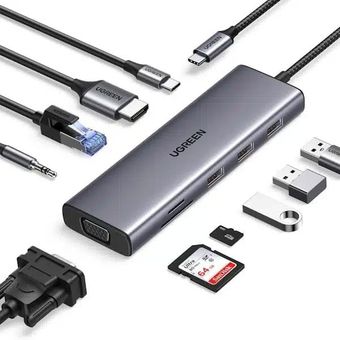 هاب 10 پورت USB-C یوگرین مدل ugreen 15601 - CM498-15601