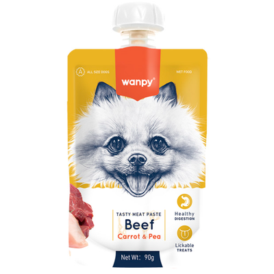 پودینگ سگ ونپی با طعم گوشت گاو، هویج و نخود فرنگی / Wanpy dog pudding with beef & peas & carrot flavor