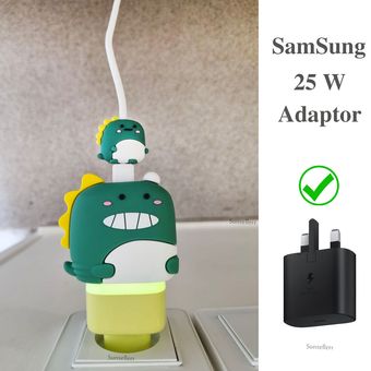 کاور شارژر و کابل سامسونگ طرح دایناسور مجموعه 4 عددی