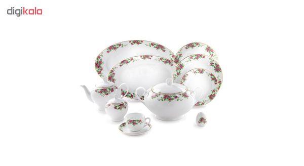 سرویس غذاخوری 102 پارچه چینی زرین ایران سری ایتالیا اف مدل Bidgol درجه یک