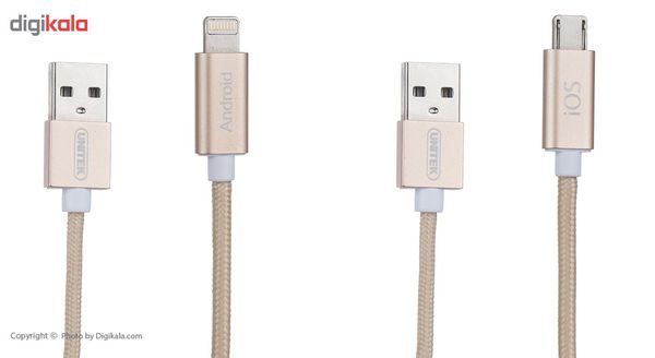 کابل تبدیل USB به لایتنینگ/microUSB یونیتک مدل Y-C4023GD طول 1.5 متر