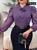 شومیز حریر آستین پف 2705