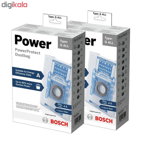 کیسه جاروبرقی پاور مدل G ALL بسته 2 عددی مناسب برای جاروبرقی های بوش و زیمنس