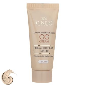 کرم پودر CC سینره مدل Light حجم 40 میلی لیتر (تاریخ تولید:1404/06)