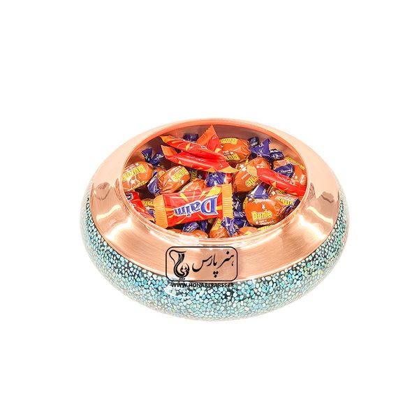 شکلاتخوری سفینه ای مس و فیروزه سایز2 هنرپارس
