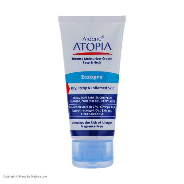 کرم مرطوبکننده قوی آردن آتوپیا، مدل ECZOPRO، مناسب پوستهای خشک و حساس، با عصاره جو دوسر، حاوی هیالورونیک اسید 2 درصد، امگا 3،