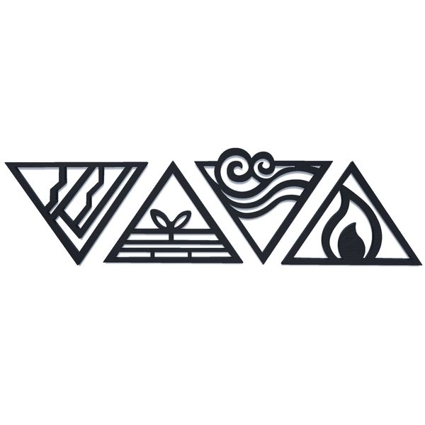 استیکر آرتافرین مدل عناصر چهارگانه طرح مثلث مجموعه 4 عددی