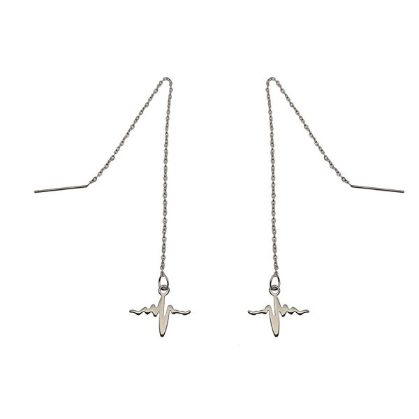 گوشواره زنانه مدل بخیه ای طرح ضربان کد 480GUZ*543