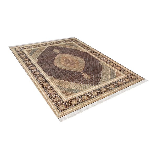 فرش ماشینی زانیس مدل 504 طرح ماهی زمینه کرم