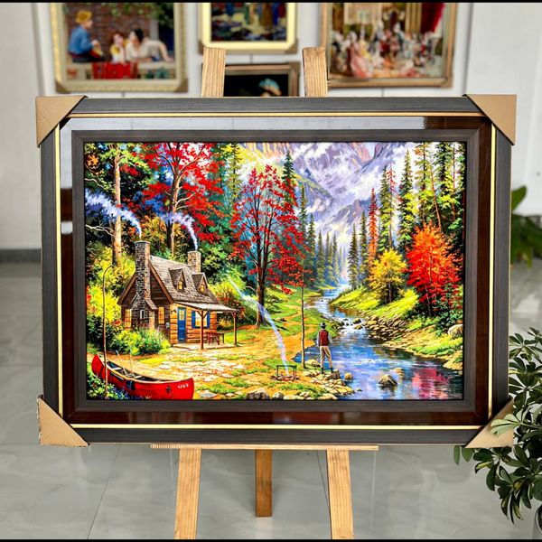 تابلو فرش ماشینی با قاب چوبی 104