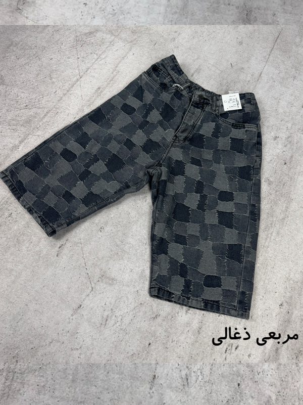 شلوارک جین طرح دار