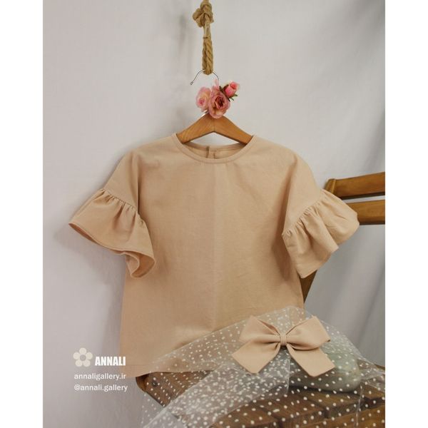 ست دو تیکه دخترانه هانی رنگ کرم قهوه ای