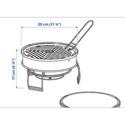 باربکیو ذغالی قابل حمل ایکیا مدل STRANDON کد 705.758.48
