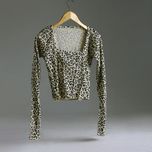 کراپ یقه خشتی پلنگی